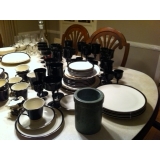 AMERICA MANOR CHINA SET OF 8, INTERFACE EBONY